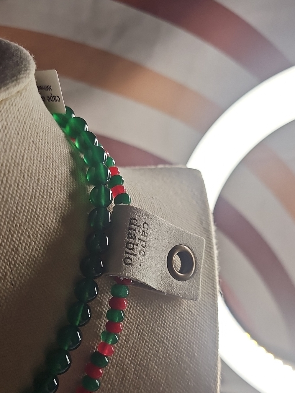 Cape Diablo Green and Red Beaded Necklace.. NWT CHRISTMAS . 2 IN SET